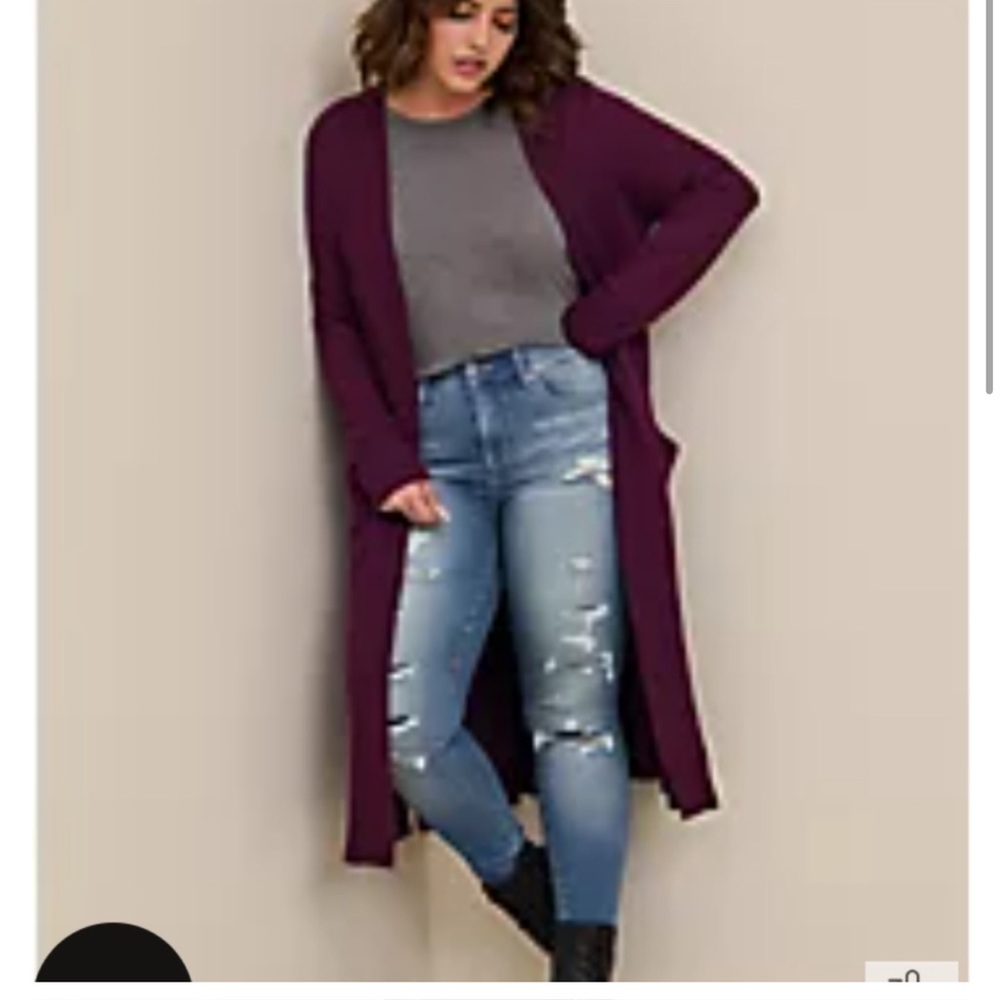 Purple ribbed Torrid duster NWT